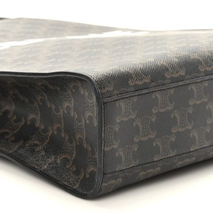 Celine Triomphe Canvas Calfskin Medium Vertical Cabas Black 7 of 8