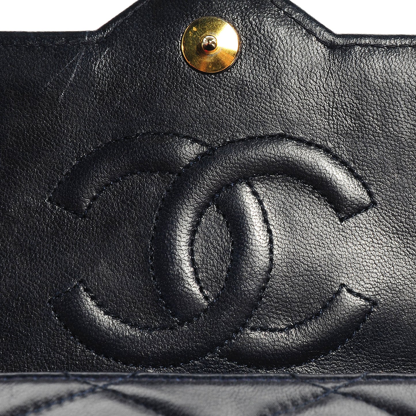 Lambskin CC Flap Small Navy