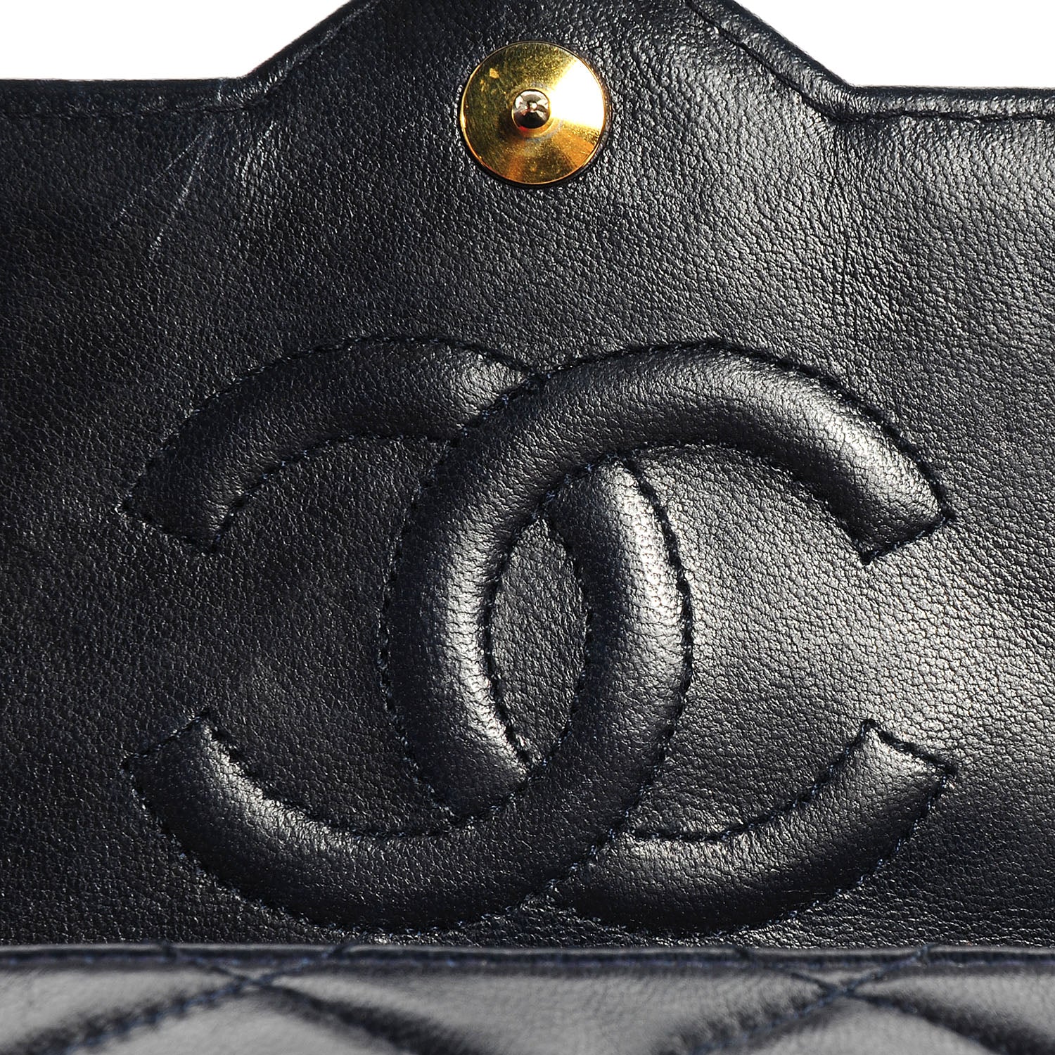 Chanel Lambskin CC Flap Small Navy 6 of 11