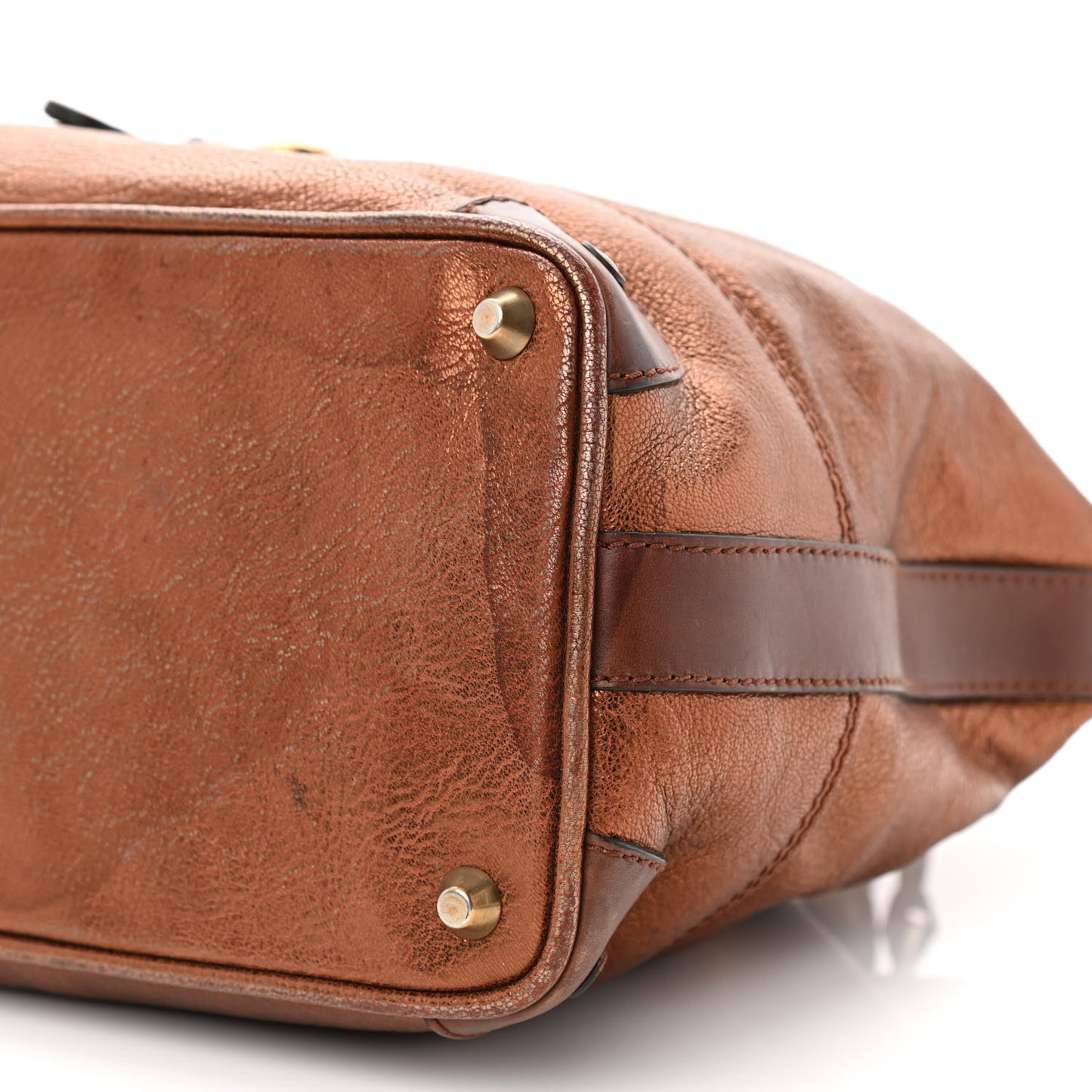 Metallic Calfskin Kerala Tote Bronze
