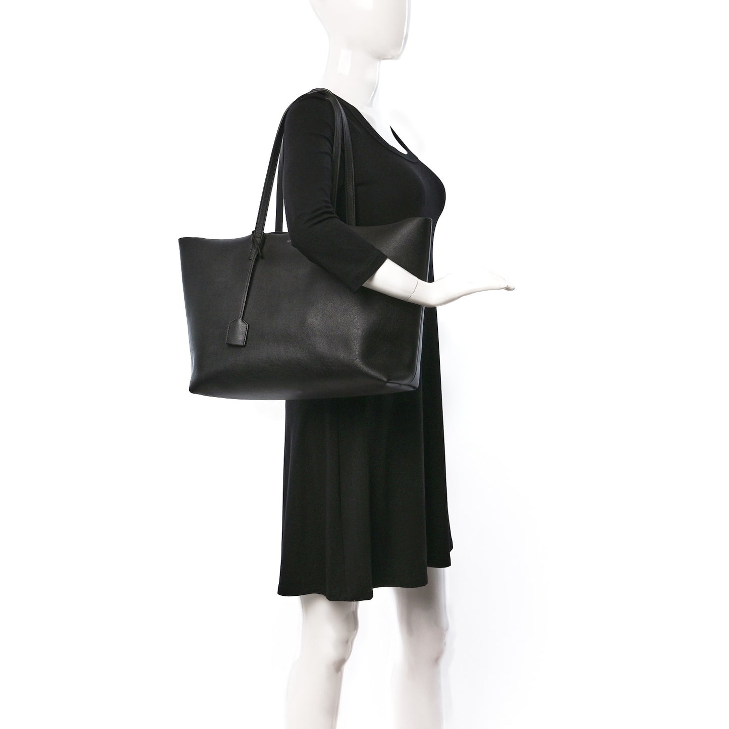 Calfskin Large Shopping Tote Black