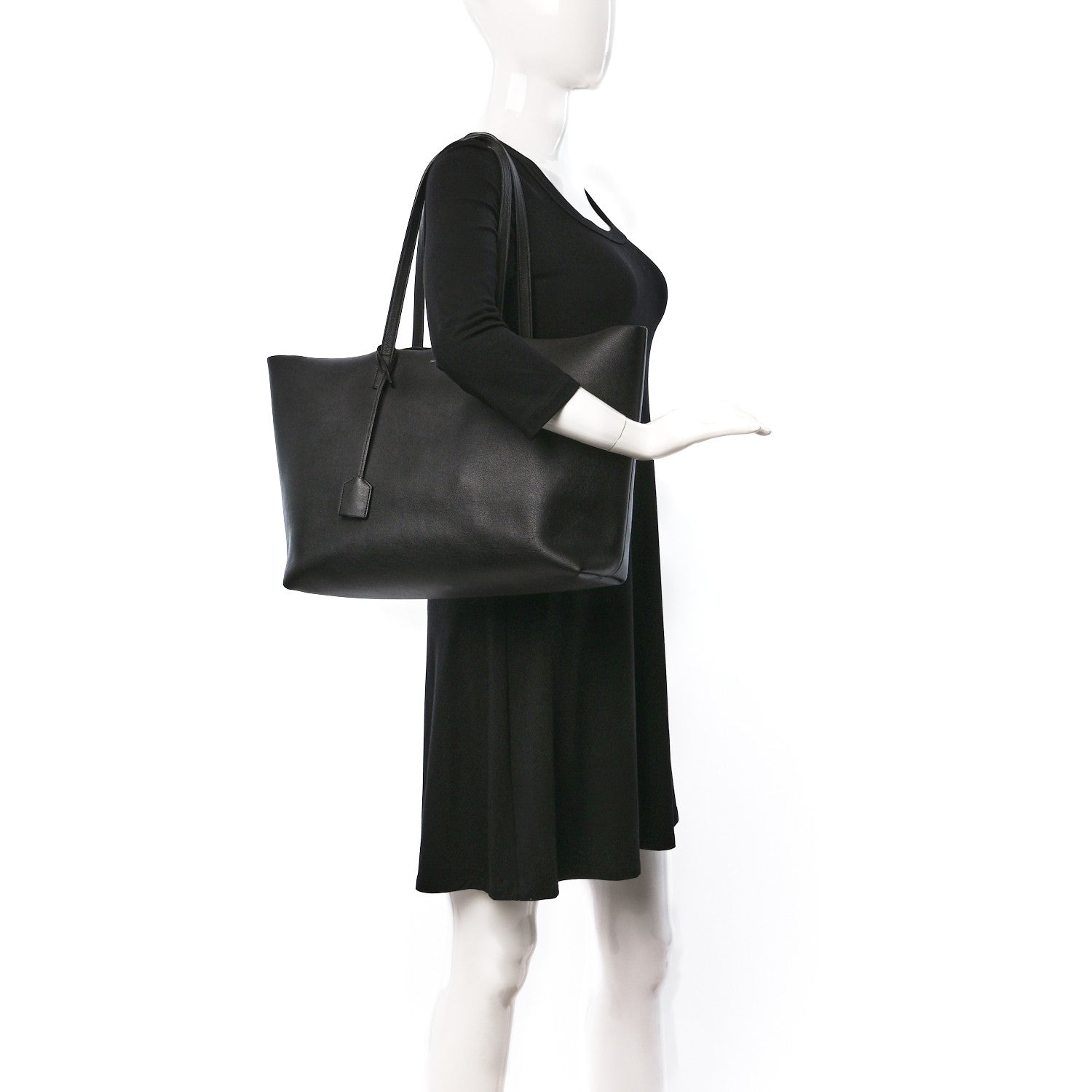 Saint Laurent Calfskin Large Shopping Tote Black 2 of 10