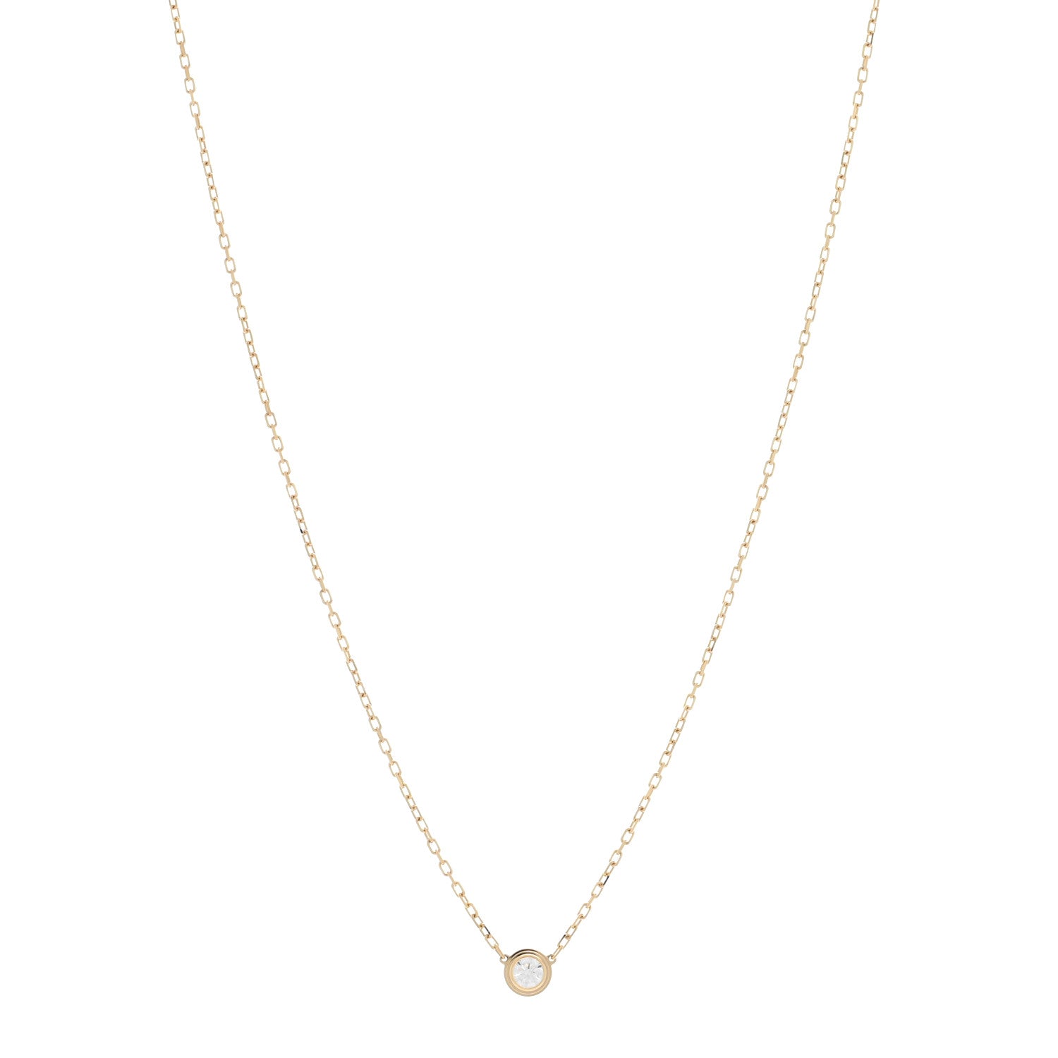Cartier 18K Yellow Gold Diamond LM D'Amour Pendant Necklace 1 of 5