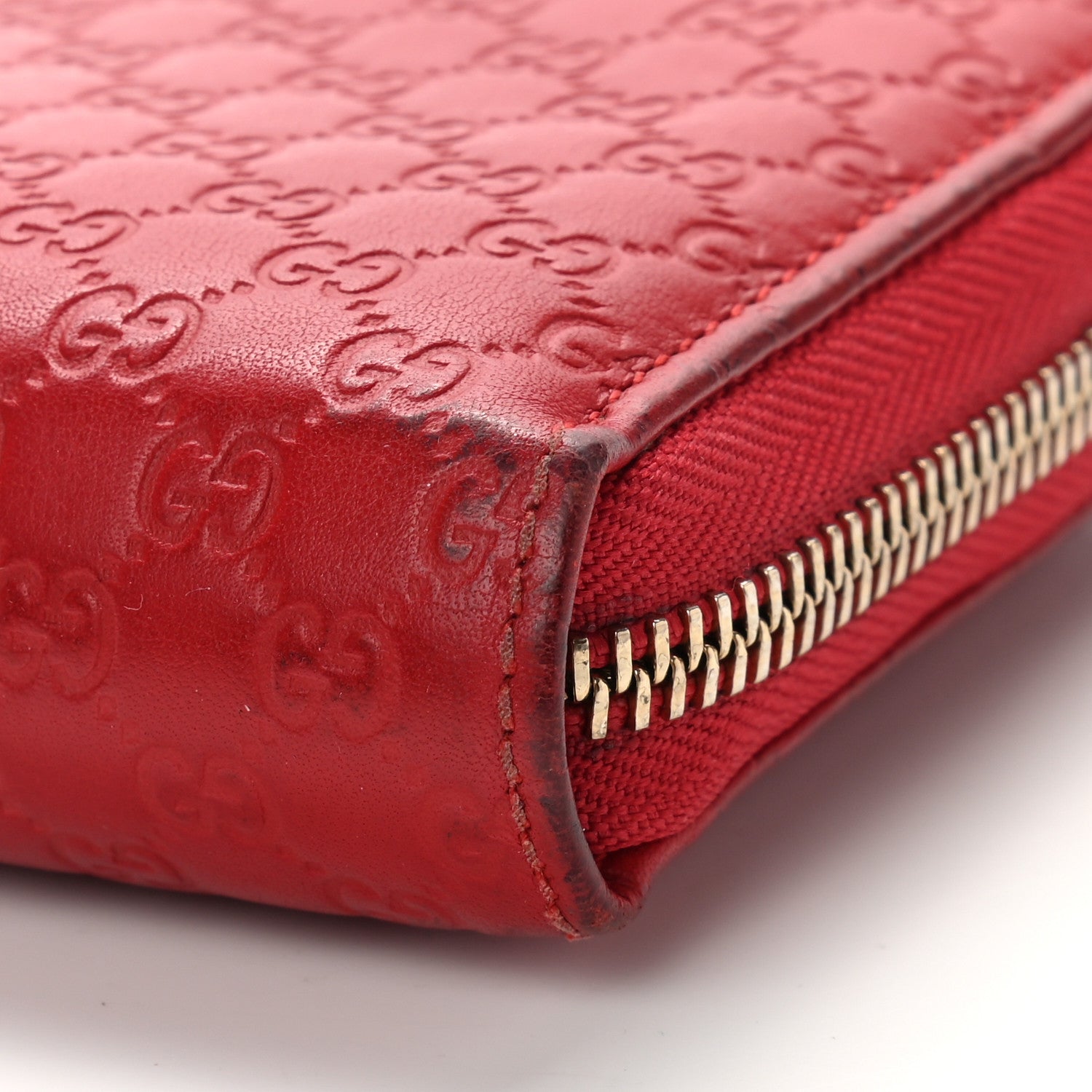 Gucci Microguccissima Zip Around Heart Wallet Hibiscus Red 9 of 11