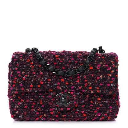 Chanel Tweed Quilted Mini Rectangular Flap Pink Multicolor 1 of 11