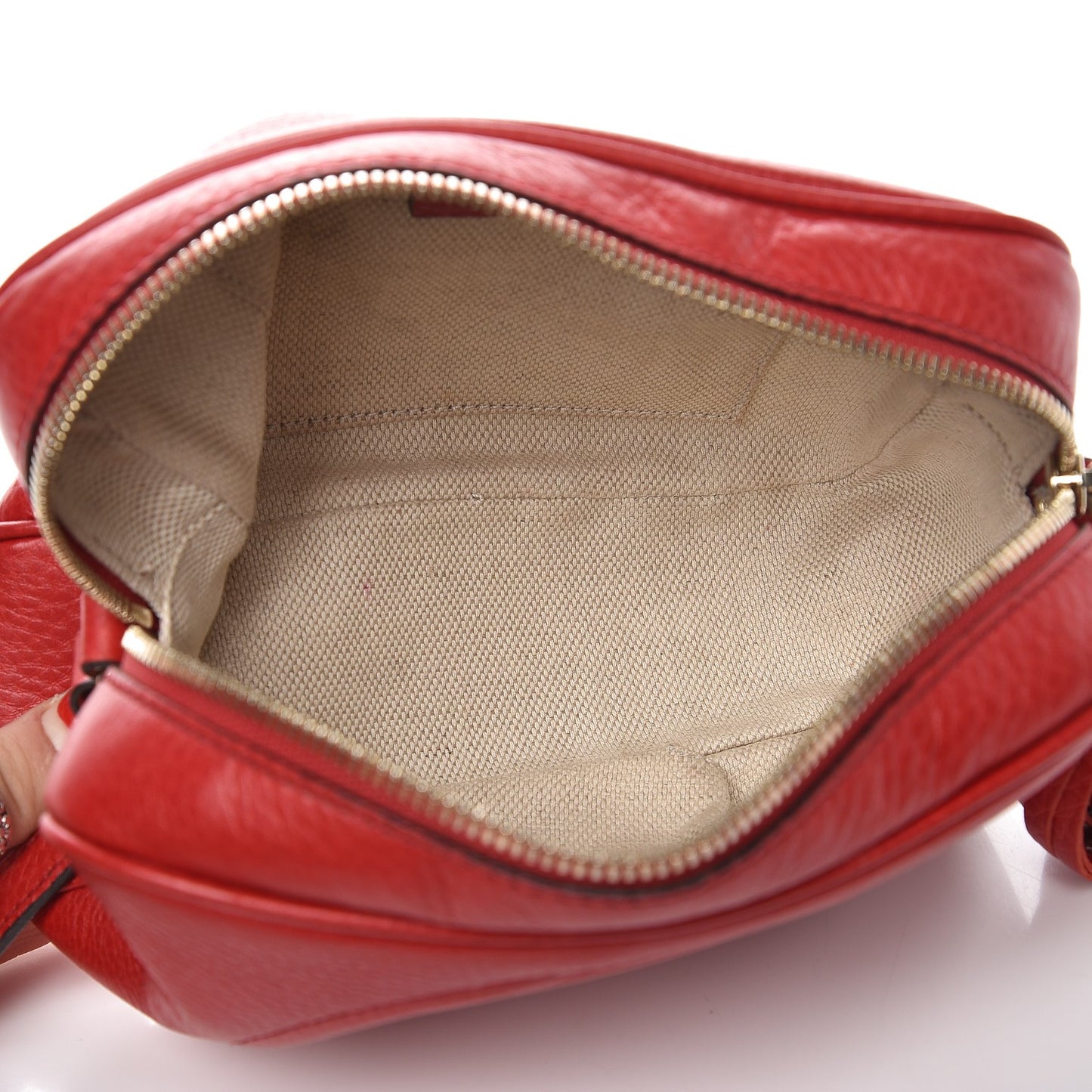 Pebbled Calfskin Small Soho Disco Bag Tabasco Red