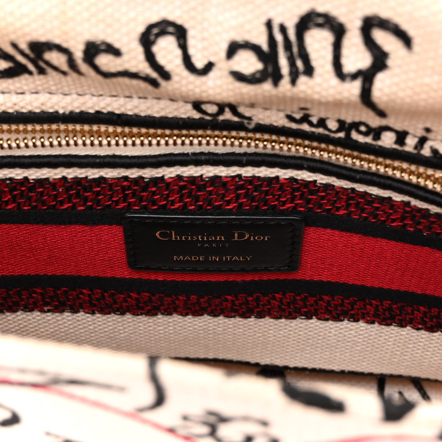 Christian Dior Canvas Medium DiorAmour Graffiti Lady D-Lite Latte 6 of 9