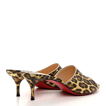 Christian Louboutin Metallic Calfskin Coins Leopard Print East 55 Mule 41 Gold 4 of 8