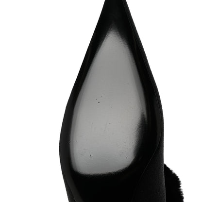 Balenciaga Sustainable Knit Faux Fur Knife Pointed Toe 40mm Mules 37 Black 7 of 10