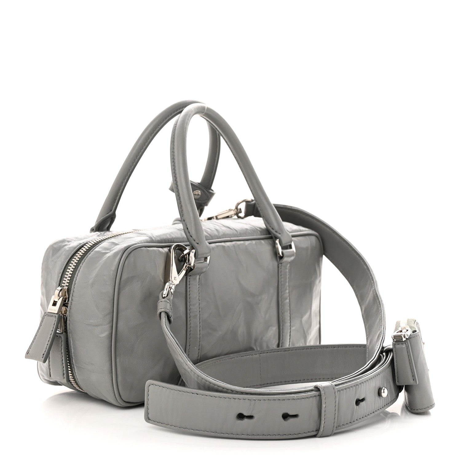 Prada Nappa Antique Small Re-Edition 2001 Two Handle Crossbody Bag Ardesia 3 of 11