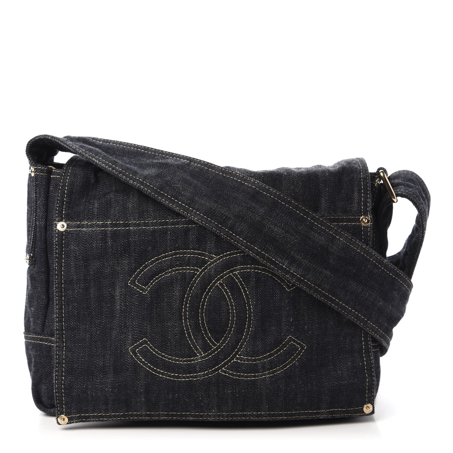 Chanel Denim CC Messenger Bag Blue 1 of 12