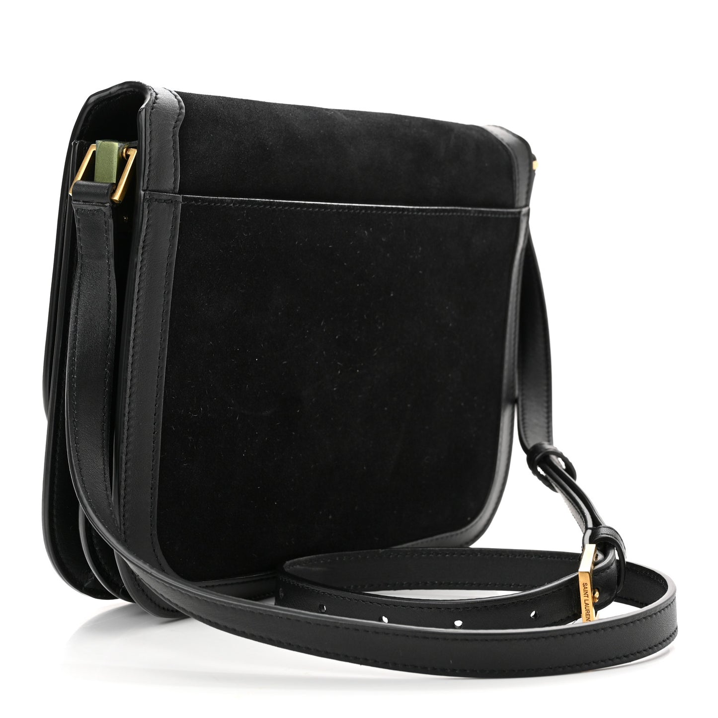 Suede Smooth Calfskin Monogram Medium Solferino Soft Satchel Black