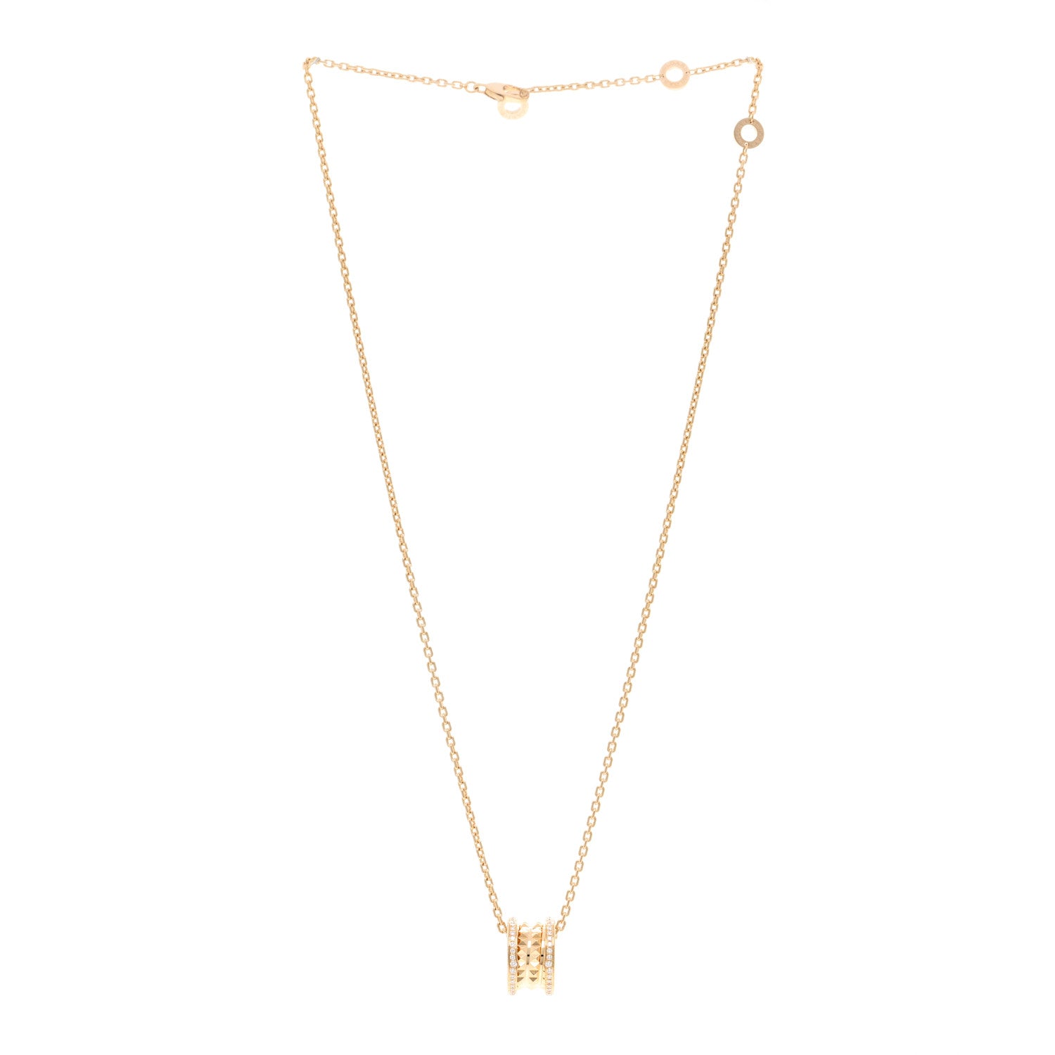 Bulgari 18K Yellow Gold Diamond .38ctw B.Zero1 Rock Pendant Necklace 3 of 5