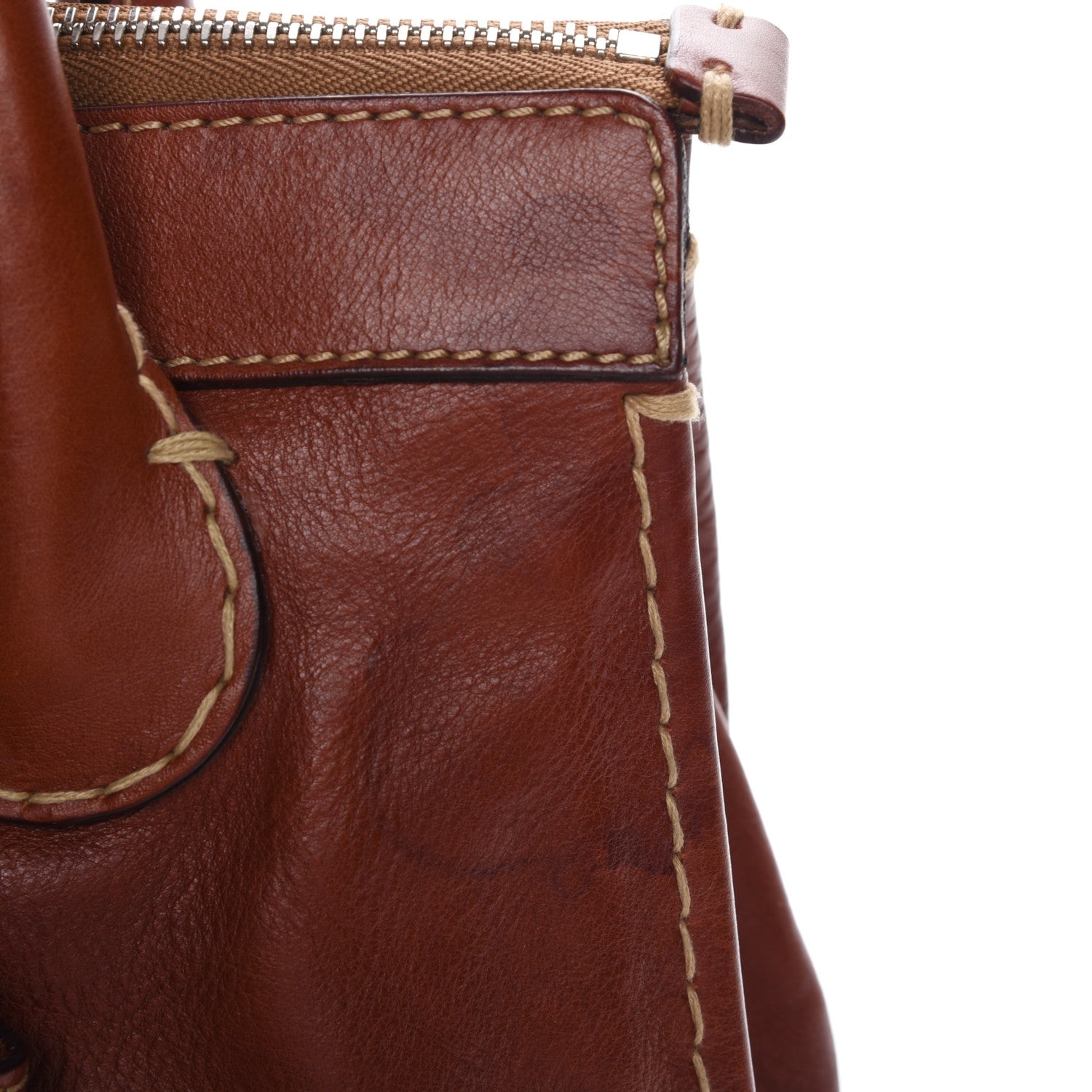 Chloe Calfskin Edith Satchel Whiskey 8 of 12