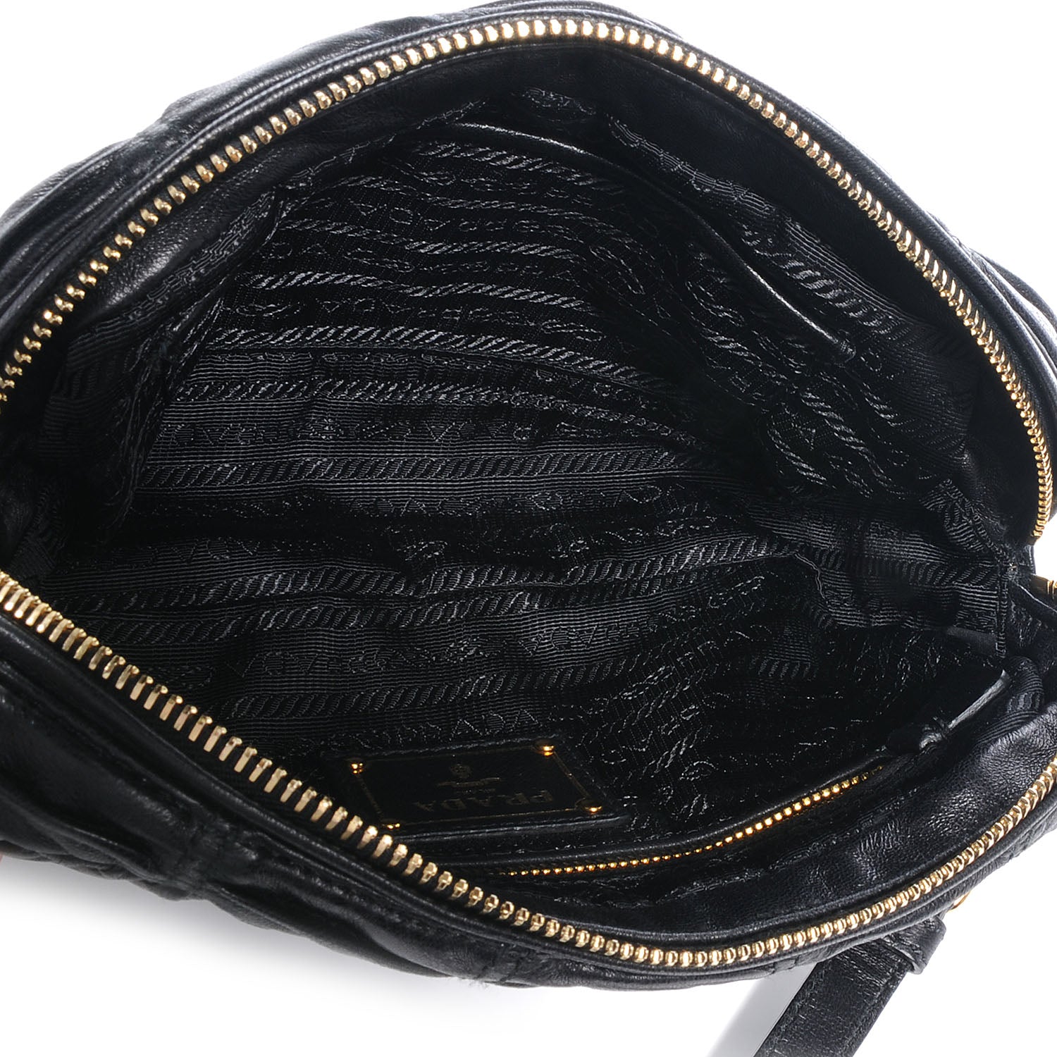 Prada Nappa Gaufre Leather Pochette Crossbody Bag Nero Black 5 of 8