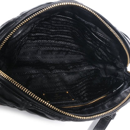 Prada Nappa Gaufre Leather Pochette Crossbody Bag Nero Black 5 of 8