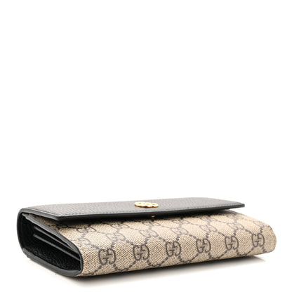 Gucci Dollar Calfskin GG Supreme Monogram Petite GG Marmont Wallet Chain Bag Black Beige Ebony 6 of 21