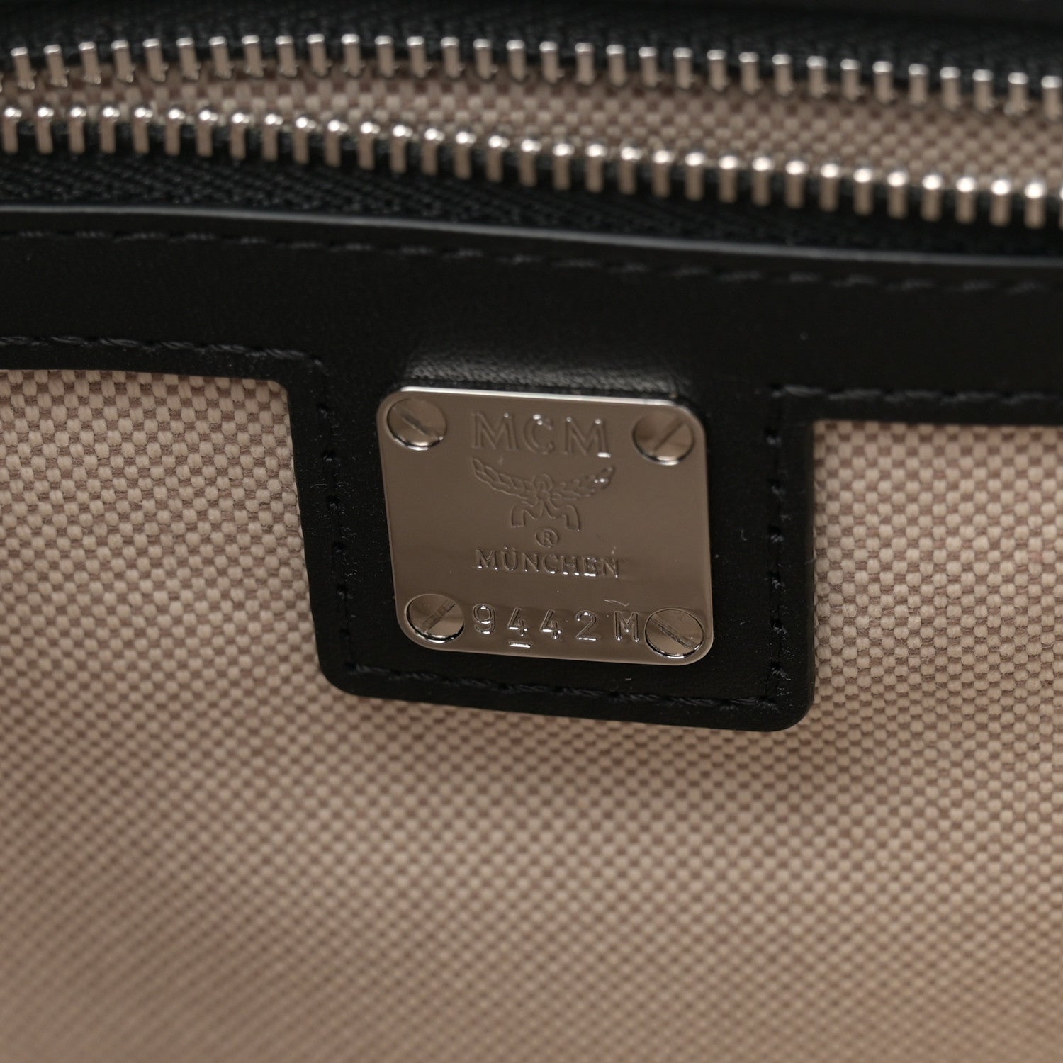 MCM Vintage Jacquard Monogram Small Munchen Tote Grey 6 of 10