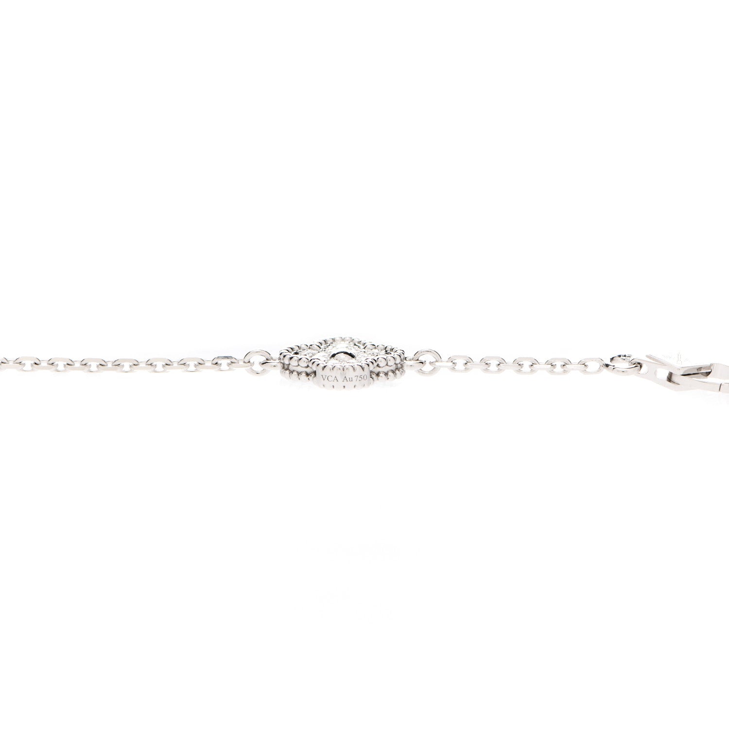 Van Cleef & Arpels 18K White Gold Diamond 16 Motifs Sweet Alhambra Necklace 6 of 7