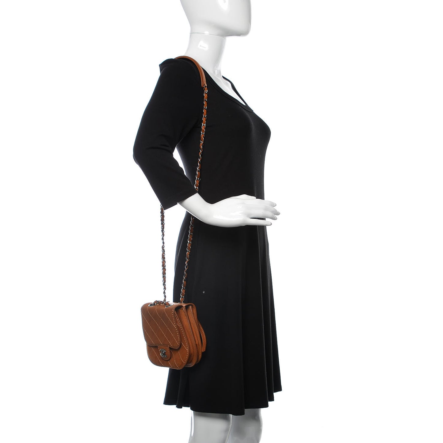 Suede Coco Twin Small Flap Marron