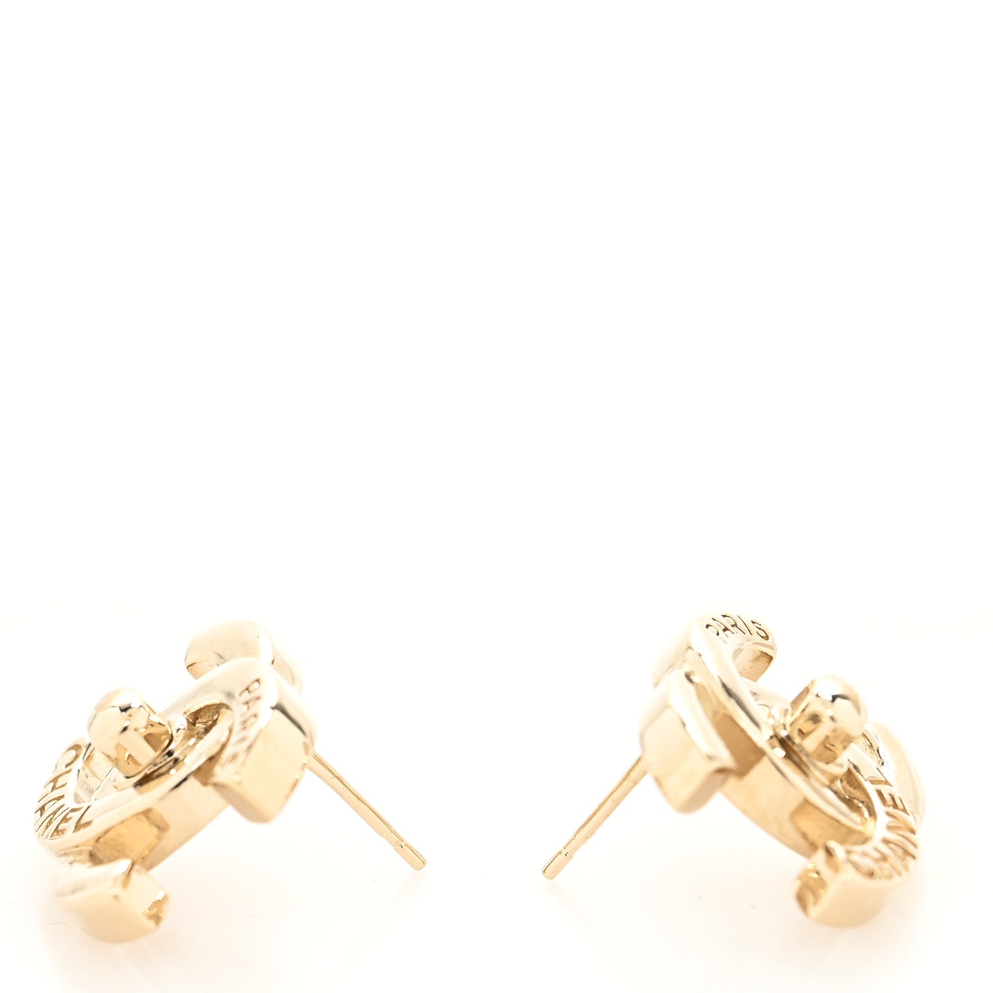 Metal CC Turnlock Earrings Gold