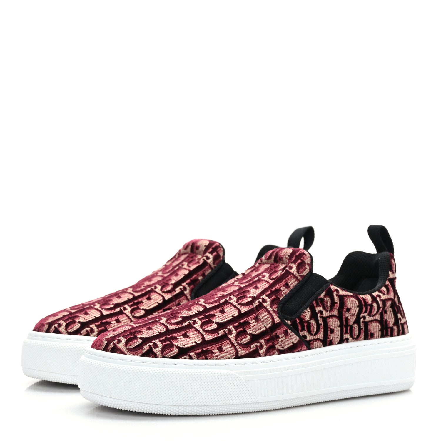Christian Dior Velvet Oblique Womens Solar Slip On Sneakers 36.5 Scarlet 3 of 7