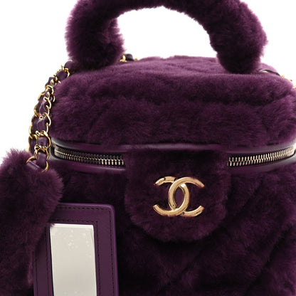 Chanel Shearling Lambskin Quilted Small Vanity Case Purple 8 of 10