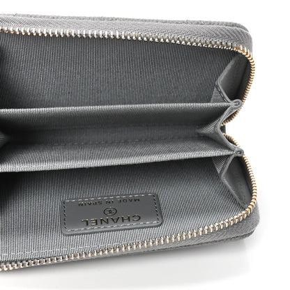 Chanel Caviar Quilted Zip Coin Purse Grey 4 of 4