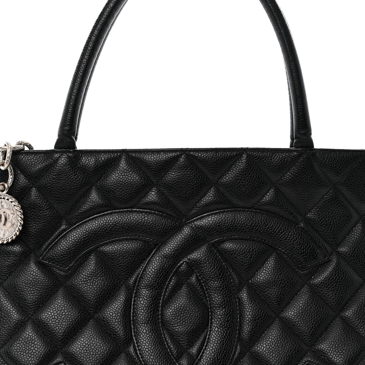 Caviar Quilted Medallion Tote Black