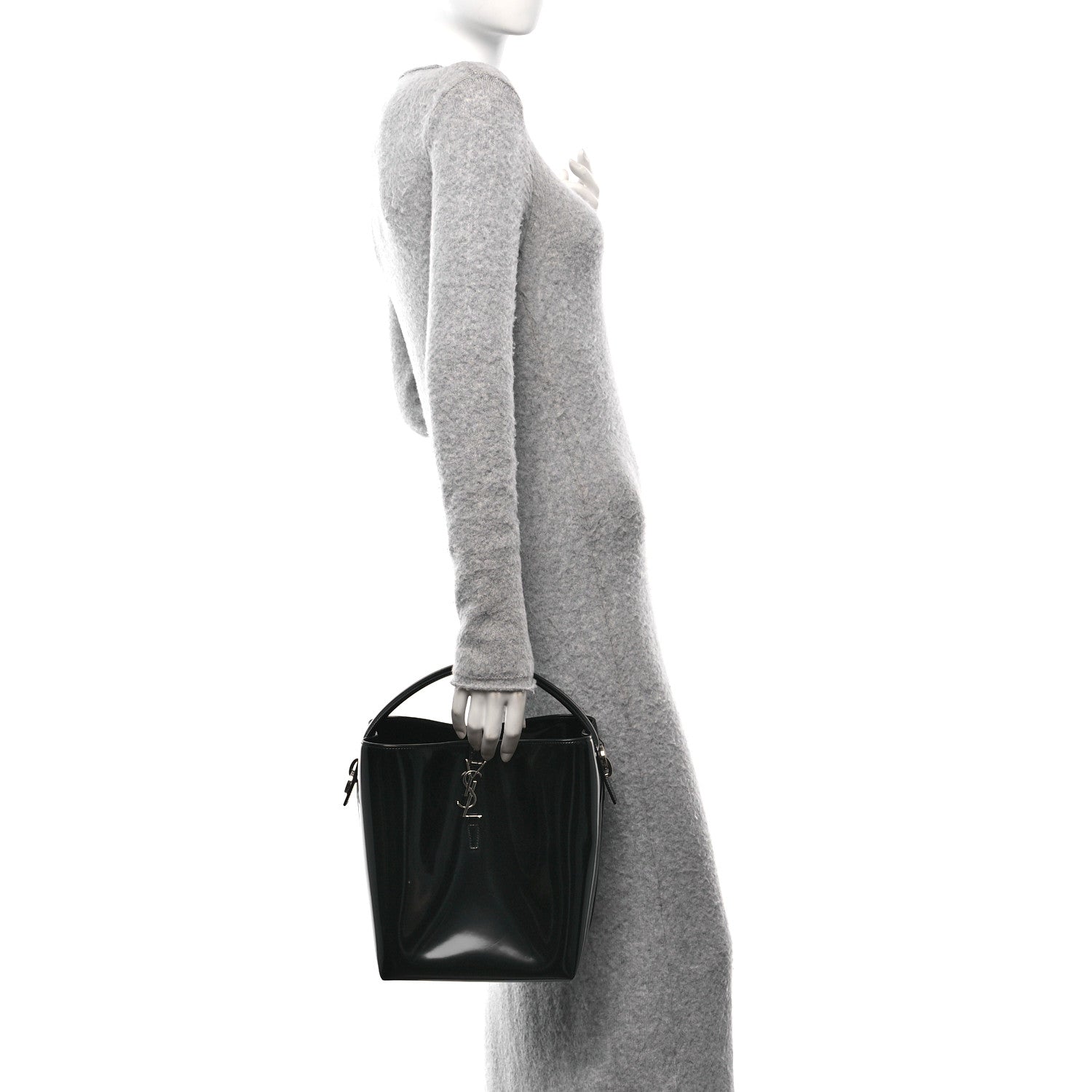 Saint Laurent Patent Calfskin Le 37 Bucket Bag Black 2 of 9