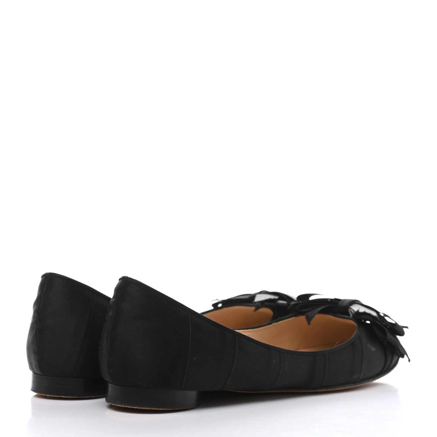 Satin CC Bow Flats 37 Black
