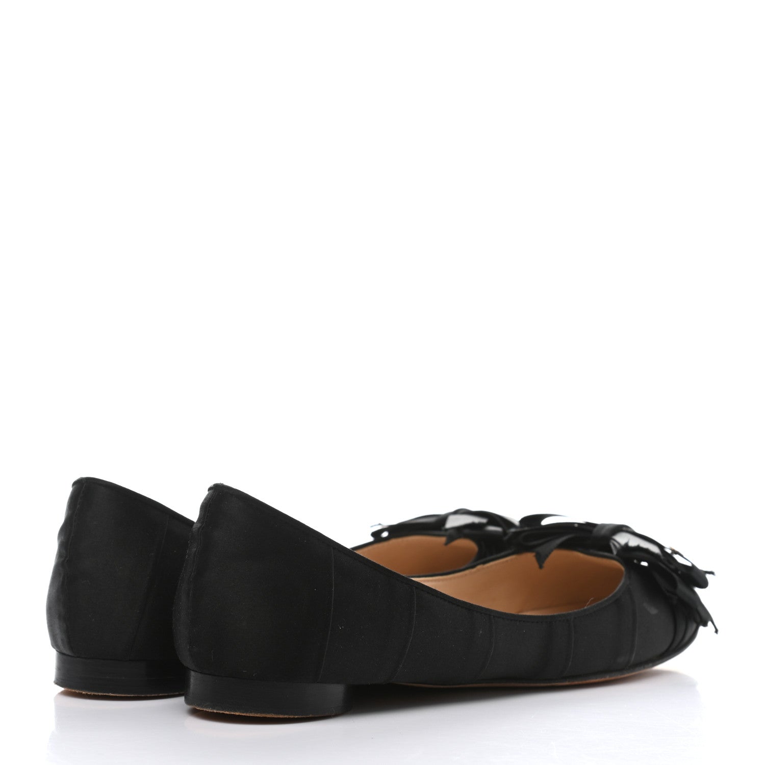 Chanel Satin CC Bow Flats 37 Black 4 of 13