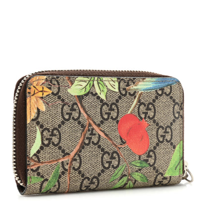 Gucci GG Supreme Monogram Tian Zip Around Card Case Wallet Beige Multicolor New Acero 3 of 13