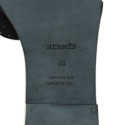 Hermes Goatskin Crystal Oran Sandals 40 Black 6 of 9