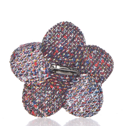 Chanel Tweed Camellia Brooch Multicolor 3 of 5