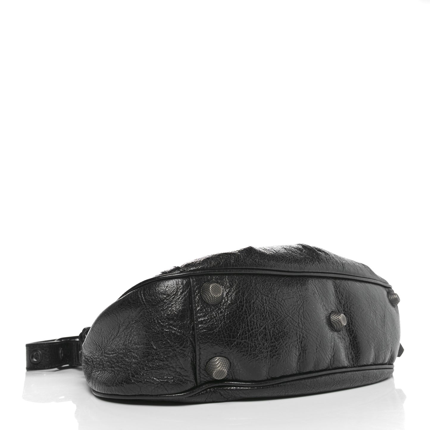 Agneau Arena Monochrome Small Le Cagole Shoulder Bag Black