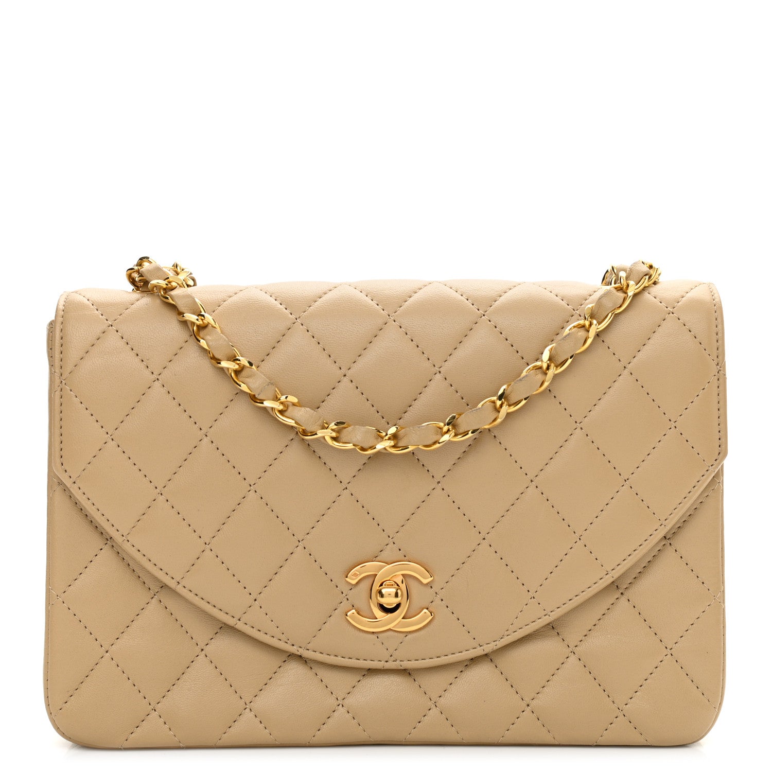 Chanel Lambskin Quilted Small Single Flap Beige 1 of 11