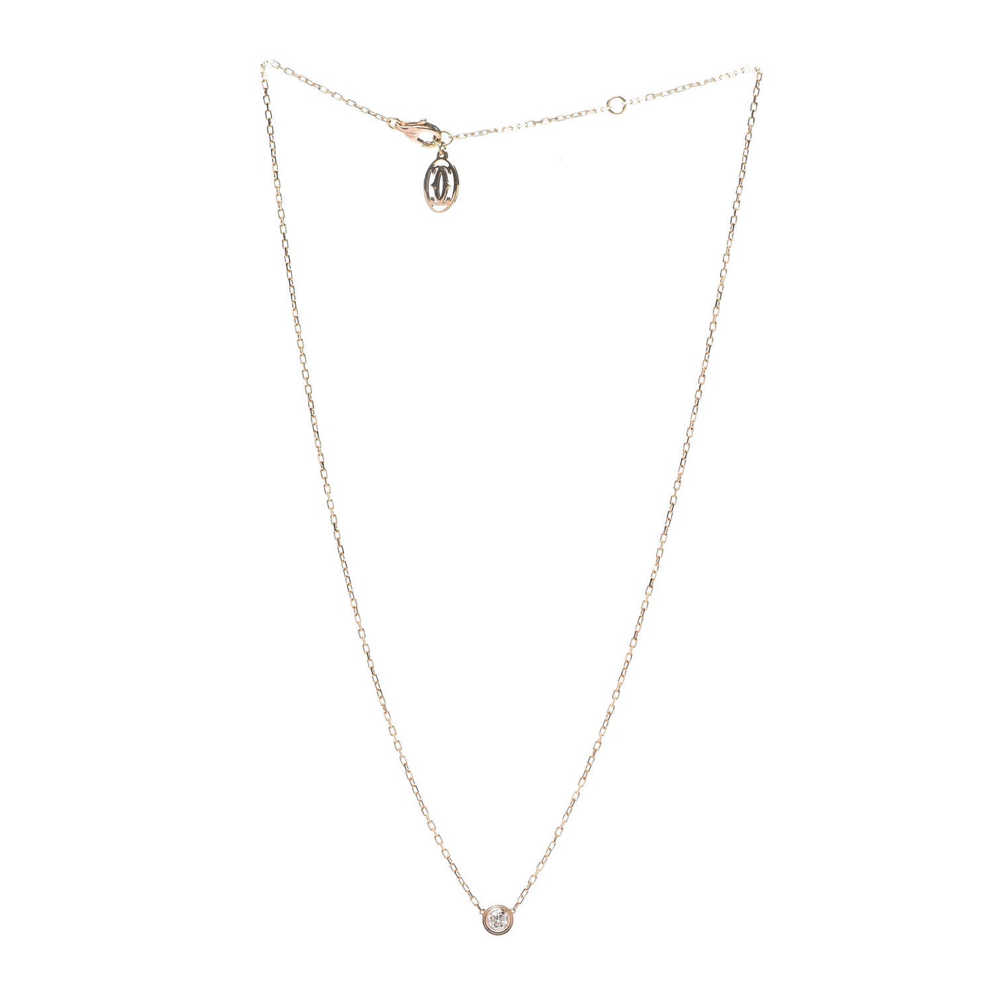 18K Pink Gold Diamond LM D'Amour Pendant Necklace