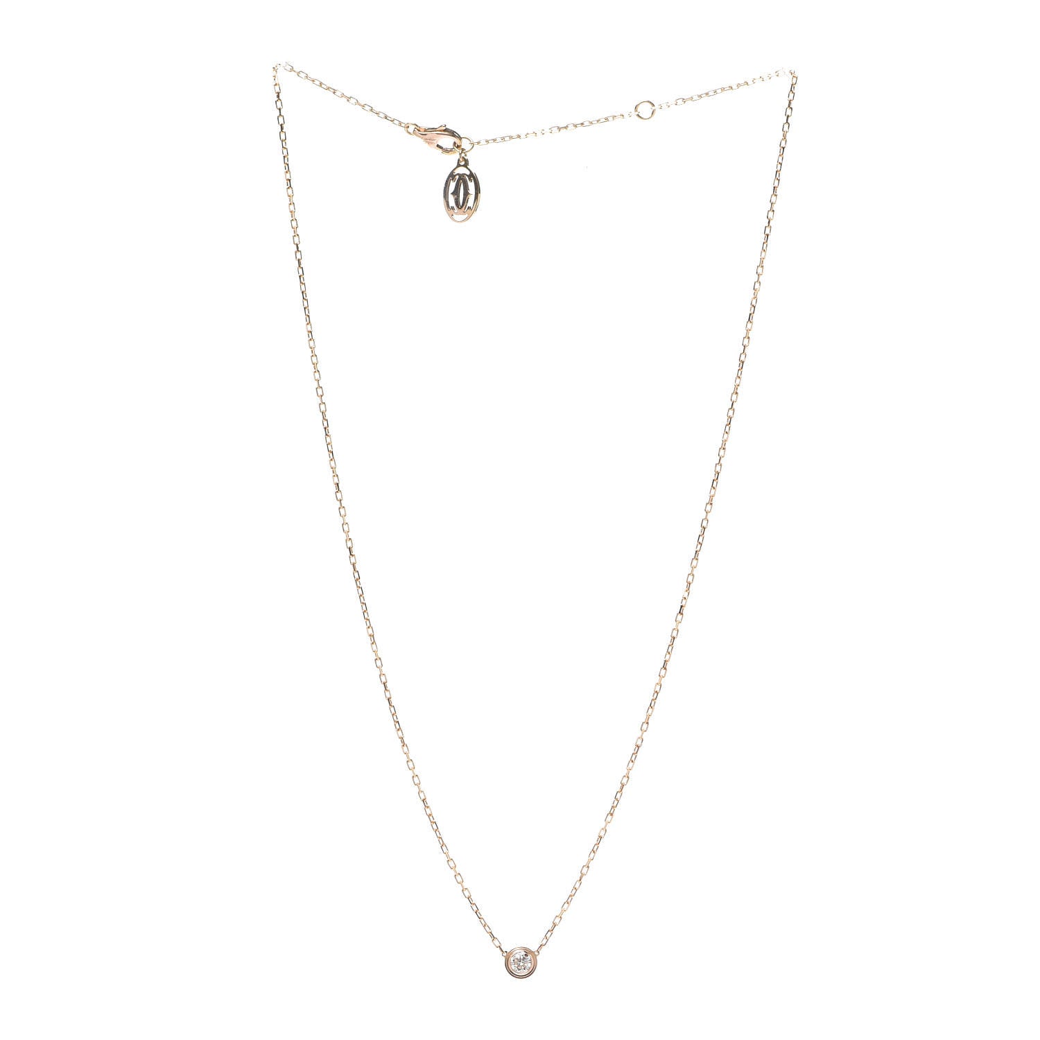 Cartier 18K Pink Gold Diamond LM D'Amour Pendant Necklace 3 of 6