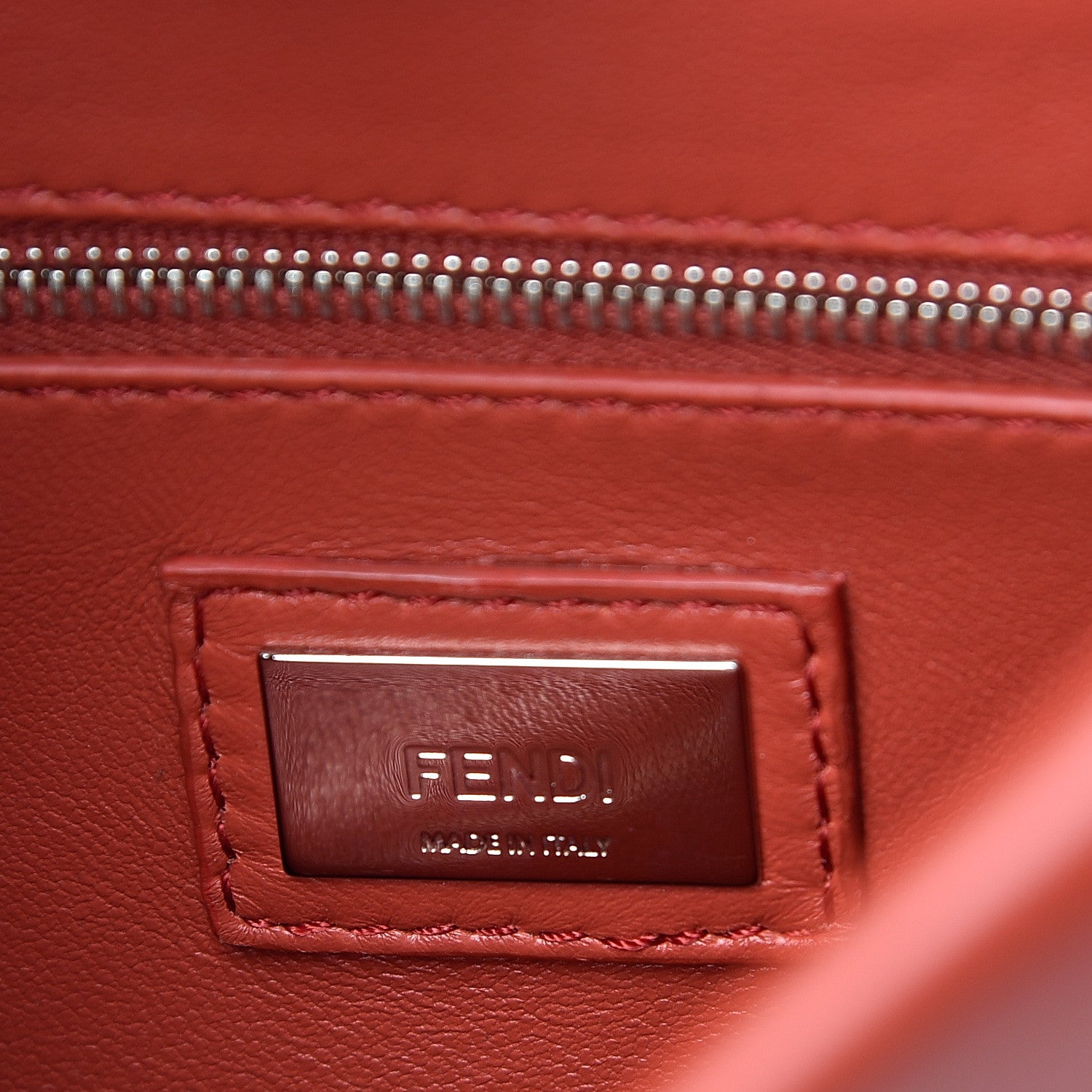 Fendi Nappa Lace Up Mini Peekaboo Iconic Satchel Bloody Mary 8 of 13