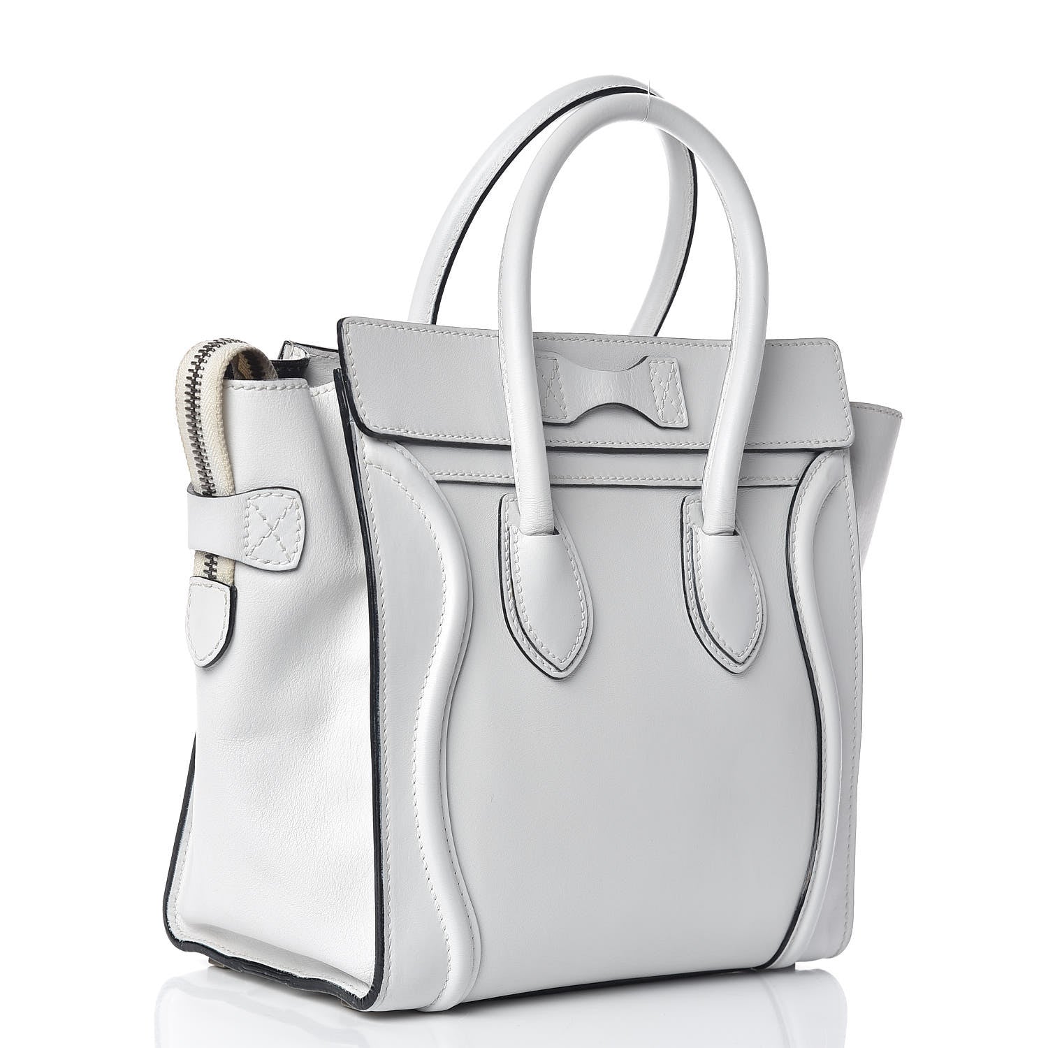 Celine Calfskin Micro Luggage White 3 of 12
