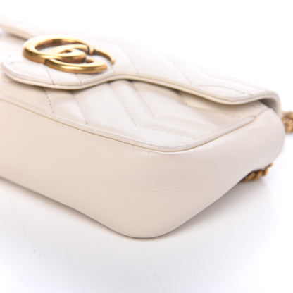 Gucci Calfskin Matelasse Super Mini GG Marmont Shoulder Bag White 9 of 9