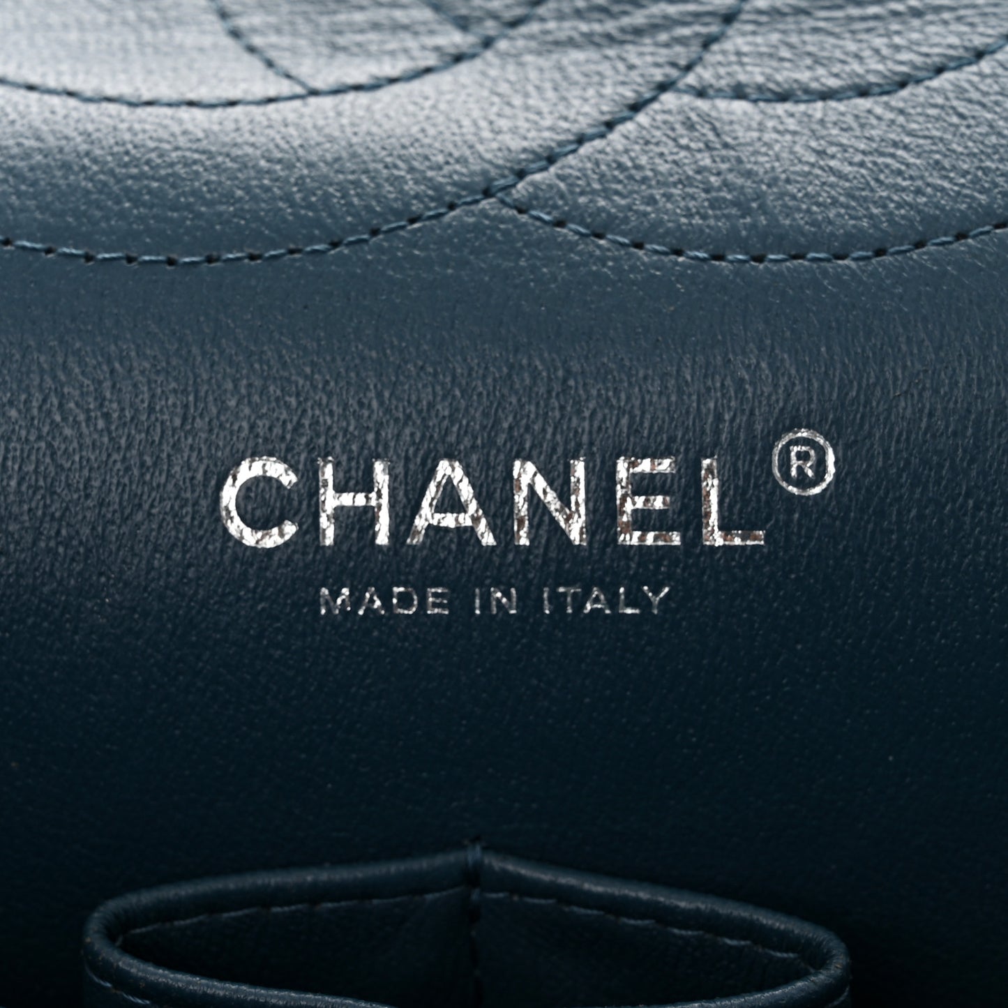 Caviar Quilted Jumbo Double Flap Navy