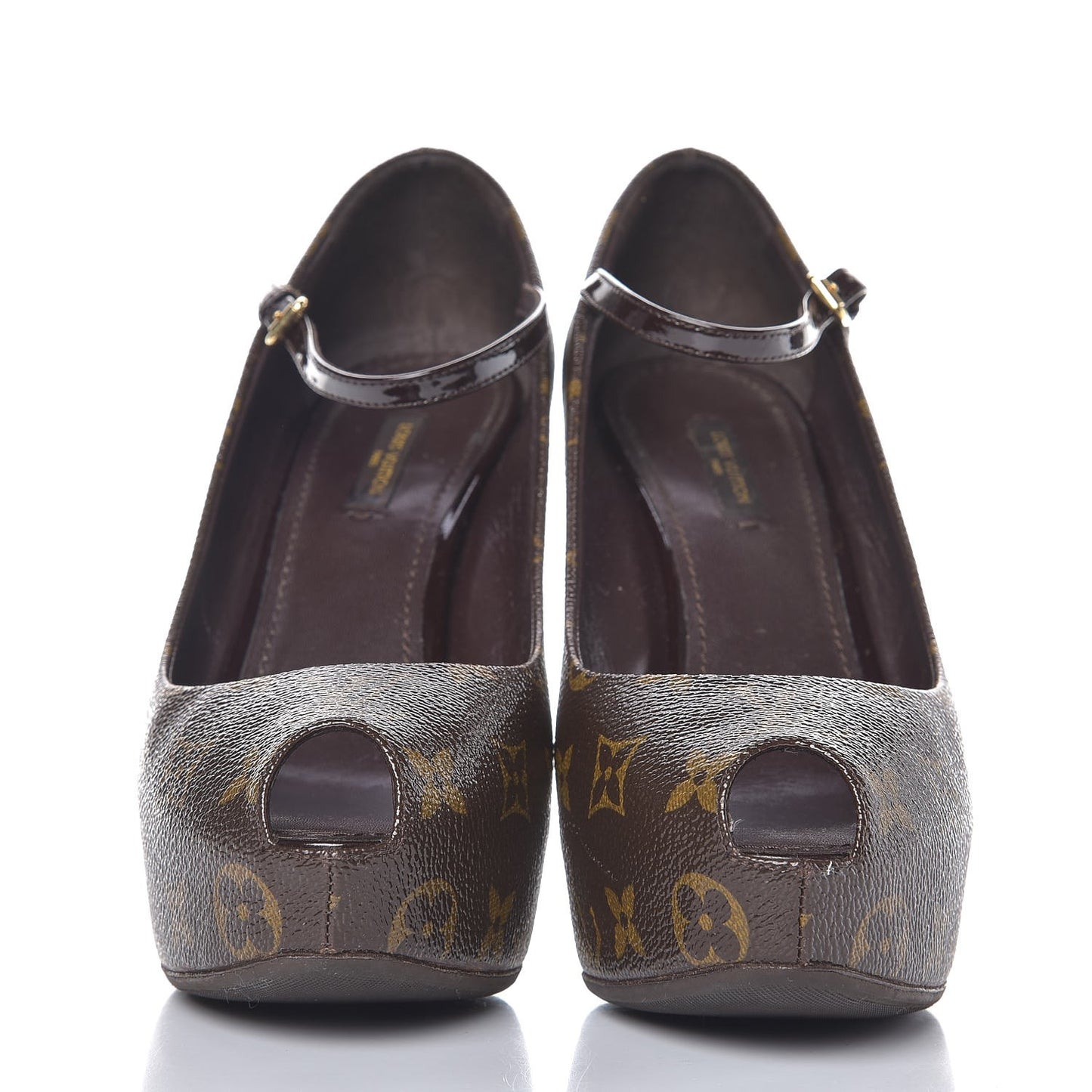 Patent Monogram Fetish Vanity Platform Pumps 39