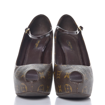 Louis Vuitton Patent Monogram Fetish Vanity Platform Pumps 39 2 of 13