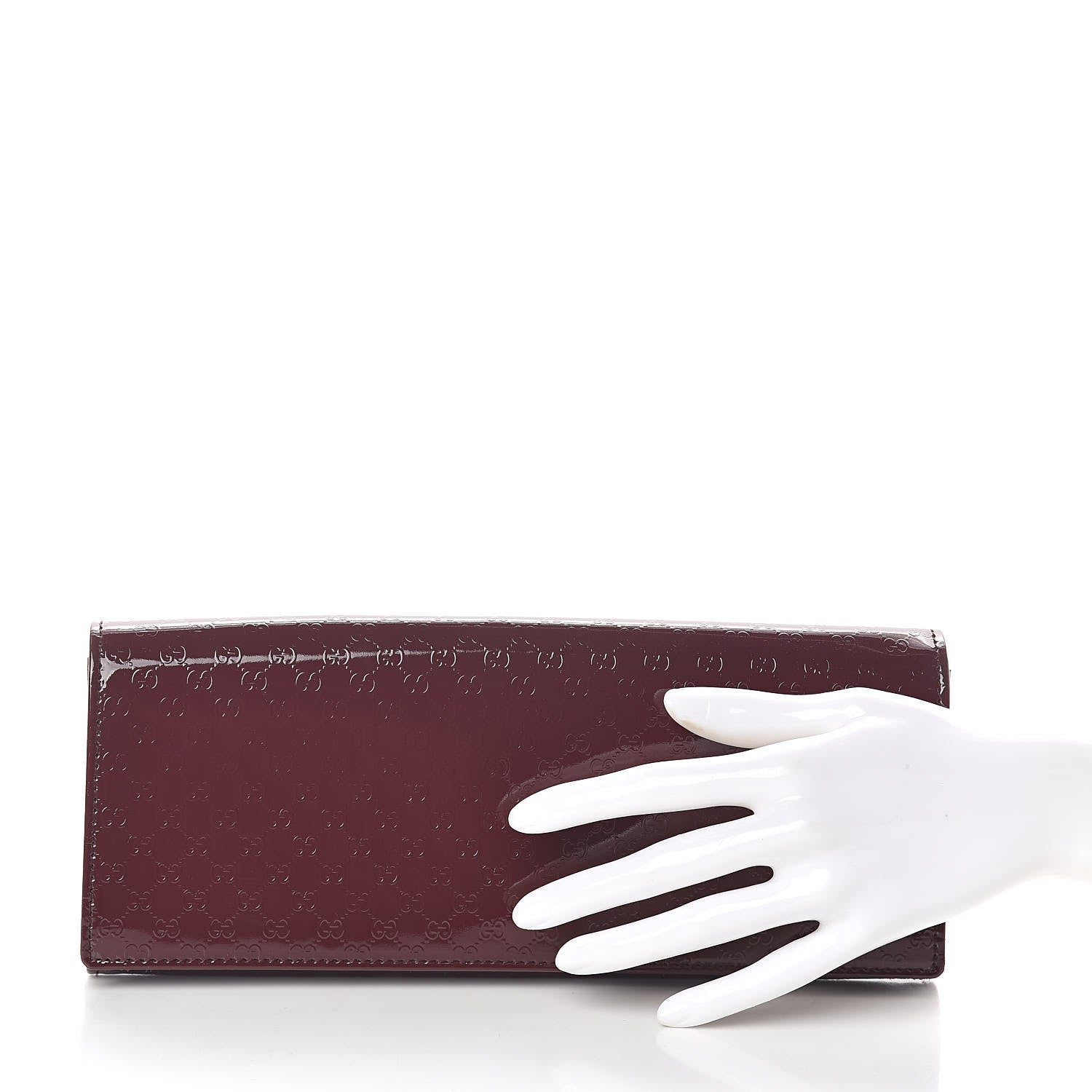 Gucci Patent Microguccissima Small Broadway Clutch Burgundy 2 of 6