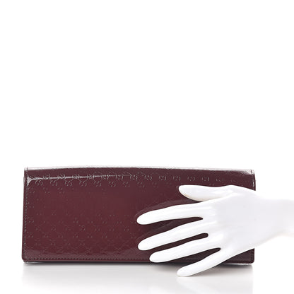 Gucci Patent Microguccissima Small Broadway Clutch Burgundy 2 of 6
