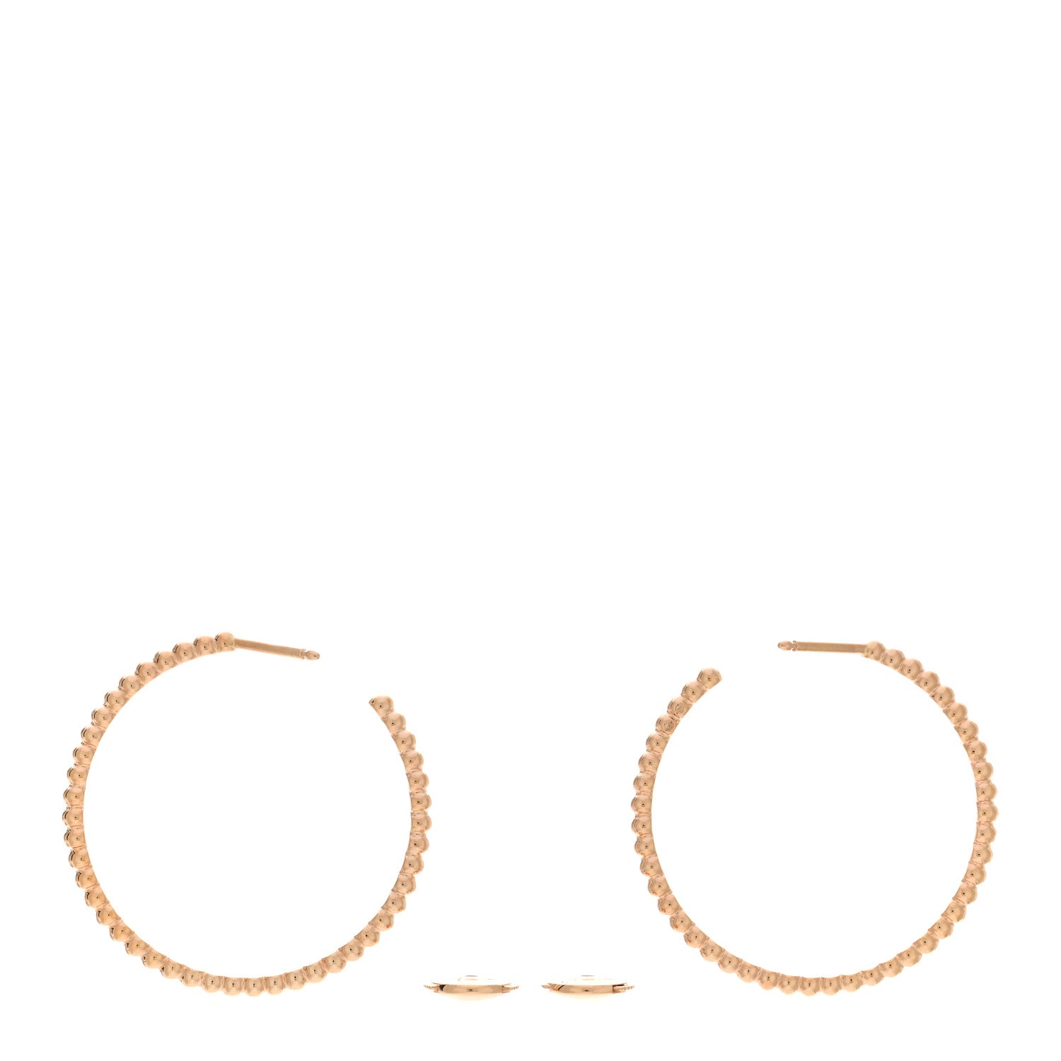 Van Cleef & Arpels 18K Rose Gold Small Perlee Hoop Earrings 4 of 5