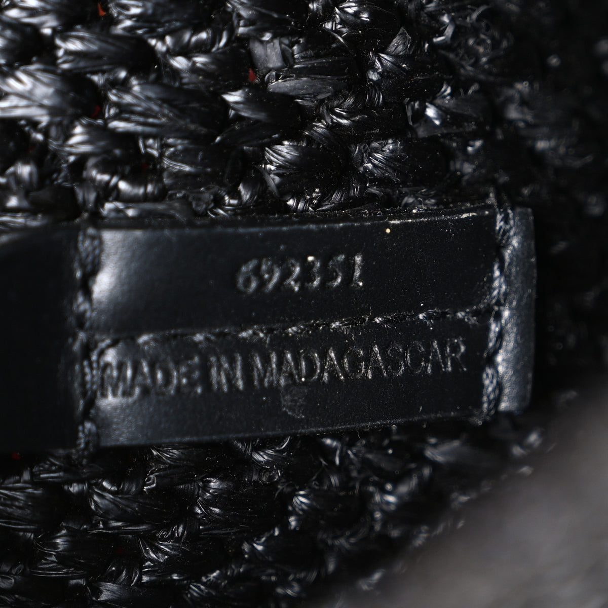 X PAULA'S IBIZA Raffia Mini Font Tote Black