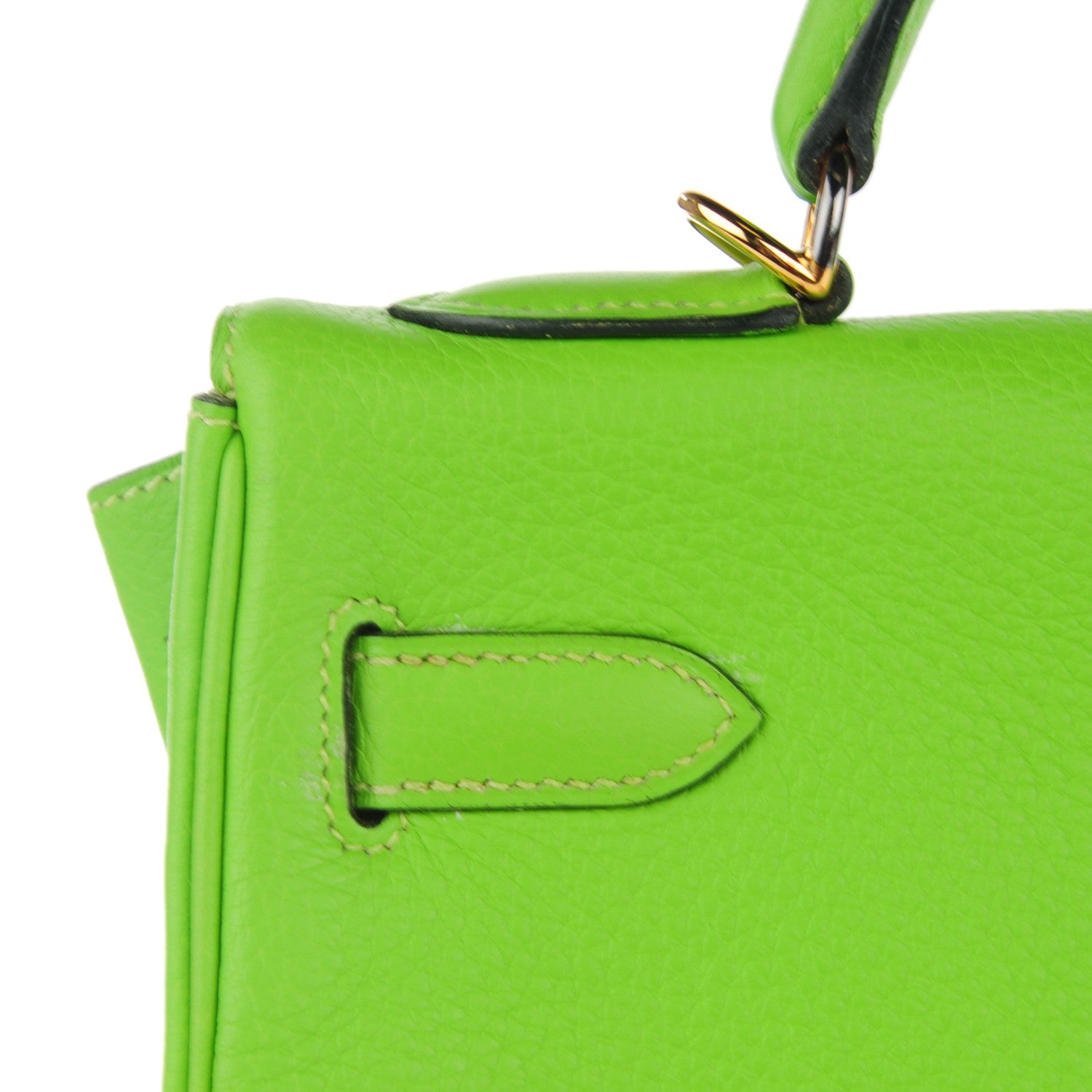 Hermes Taurillon Clemence Kelly Retourne 32 Vert Cru 12 of 24